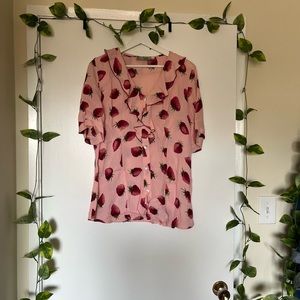 Strawberry print blouse by Loco Lindo.